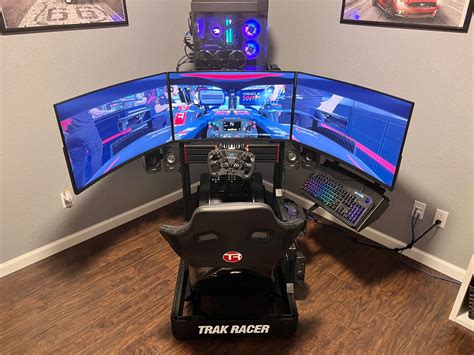 racing cockpit with monitor stand